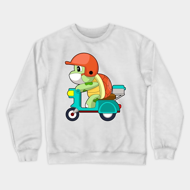 Turtle Scooter Crewneck Sweatshirt by Markus Schnabel